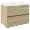 Ensemble de meubles de bain 2pcs céramique et bois d'ingénierie 582320582320