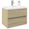 Ensemble de meubles de bain 2pcs céramique et bois d'ingénierie 582320582320
