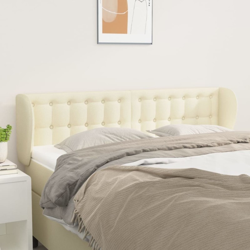 Tête de lit avec oreilles Crème 147x23x78/88 cm Similicuir 582321582321