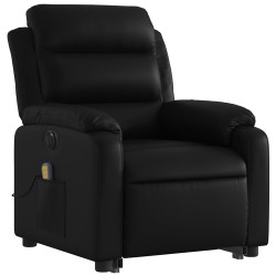 Fauteuil inclinable de massage électrique noir similicuir 582322582322