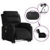Fauteuil inclinable de massage électrique noir similicuir 582322582322