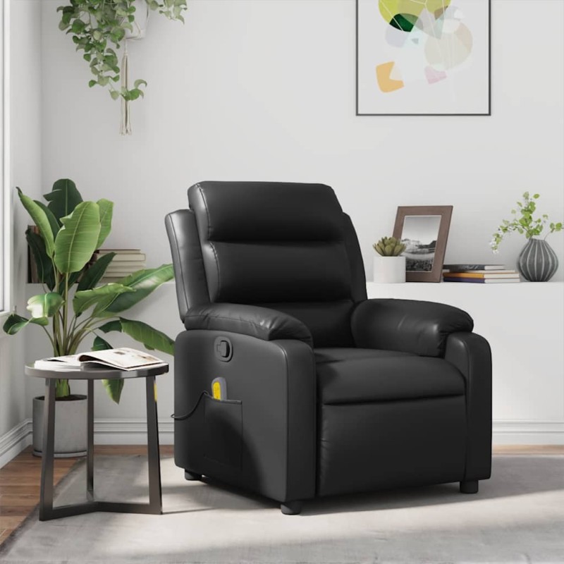 Fauteuil de massage inclinable Noir Similicuir 582323582323