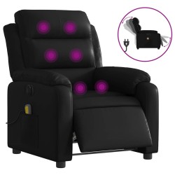 Fauteuil de massage inclinable électrique noir similicuir 582327582327