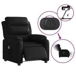 Fauteuil de massage inclinable électrique noir similicuir 582327582327