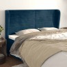 Tête de lit avec oreilles Bleu foncé 203x23x118/128 cm Velours 582328582328