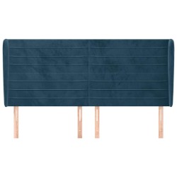 Tête de lit avec oreilles Bleu foncé 203x23x118/128 cm Velours 582328582328