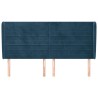 Tête de lit avec oreilles Bleu foncé 203x23x118/128 cm Velours 582328582328