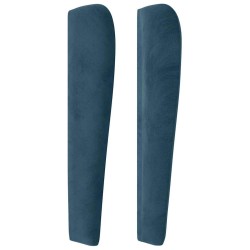 Tête de lit avec oreilles Bleu foncé 203x23x118/128 cm Velours 582328582328