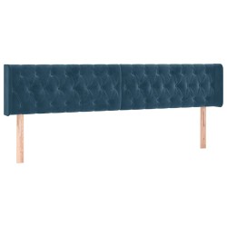Tête de lit avec oreilles Bleu foncé 203x16x78/88 cm Velours 582330582330