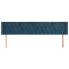 Tête de lit avec oreilles Bleu foncé 203x16x78/88 cm Velours 582330582330