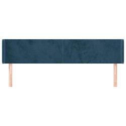 Tête de lit avec oreilles Bleu foncé 203x16x78/88 cm Velours 582331582331