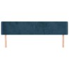 Tête de lit avec oreilles Bleu foncé 203x16x78/88 cm Velours 582331582331