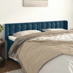 Tête de lit avec oreilles Bleu foncé 203x16x78/88 cm Velours 582332582332