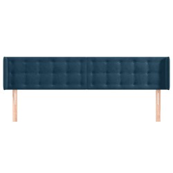 Tête de lit avec oreilles Bleu foncé 203x16x78/88 cm Velours 582332582332