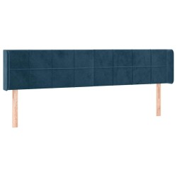 Tête de lit avec oreilles Bleu foncé 203x16x78/88 cm Velours 582333582333