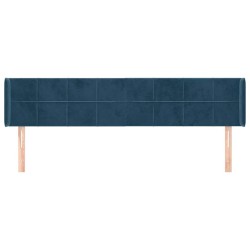 Tête de lit avec oreilles Bleu foncé 203x16x78/88 cm Velours 582333582333