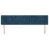 Tête de lit avec oreilles Bleu foncé 203x16x78/88 cm Velours 582333582333