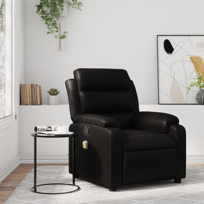 Fauteuil de massage inclinable noir similicuir 582335582335