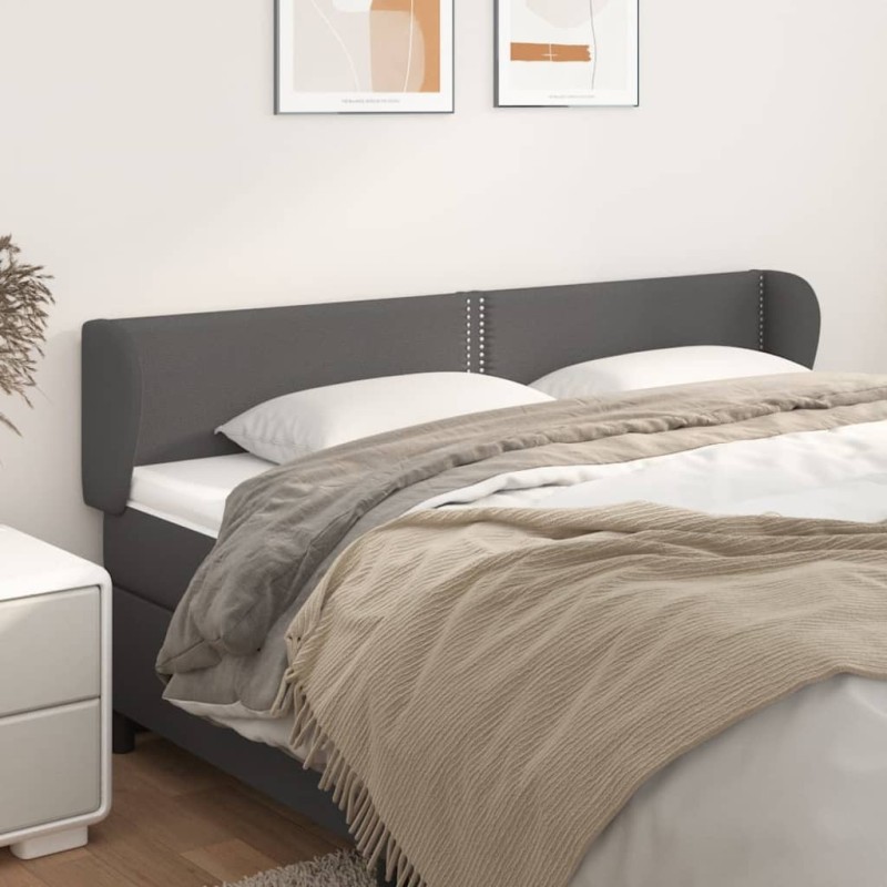 Tête de lit avec oreilles Gris 203x23x78/88 cm Similicuir 582336582336