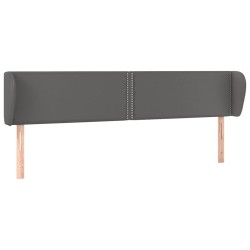 Tête de lit avec oreilles Gris 203x23x78/88 cm Similicuir 582336582336