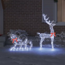 Traîneau tiré par un renne Blanc froid 70 x 26 x 130 cm 582337582337