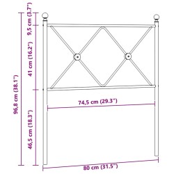 Tête de lit de remplacement métal noir 75 cm 582338582338