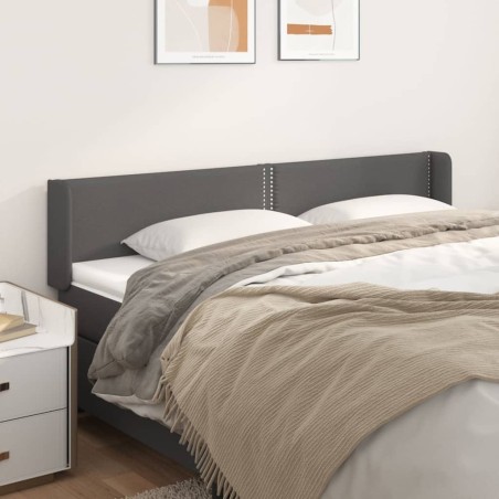 Tête de lit avec oreilles Gris 203x16x78/88 cm Similicuir 582345582345