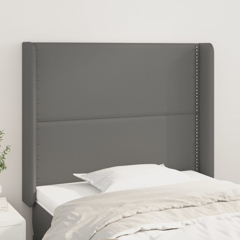 Tête de lit avec oreilles Gris 103x16x118/128 cm Similicuir 582350582350