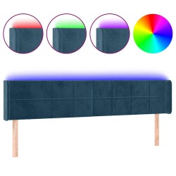 Tête de lit à LED Bleu foncé 203x16x78/88 cm Velours 582352582352