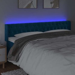 Tête de lit à LED Bleu foncé 203x16x78/88 cm Velours 582353582353