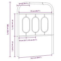 Tête de lit de remplacement métal blanc 75 cm 582356582356