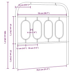 Tête de lit de remplacement métal blanc 80 cm 582359582359