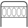 Tête de lit de remplacement métal noir 107 cm 582363582363