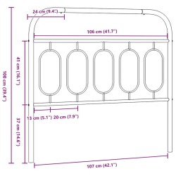 Tête de lit de remplacement métal noir 107 cm 582363582363
