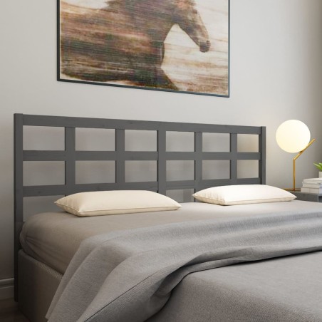  Tête de lit Gris 205,5x4x100 cm Bois massif de pin 