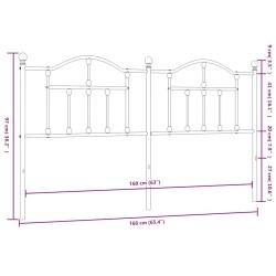 Tête de lit de remplacement métal noir 160 cm 582364582364
