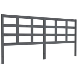  Tête de lit Gris 205,5x4x100 cm Bois massif de pin 