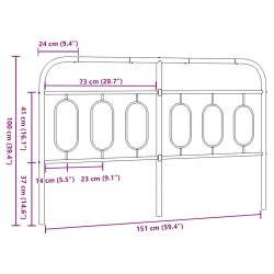Tête de lit de remplacement métal blanc 150 cm 582366582366