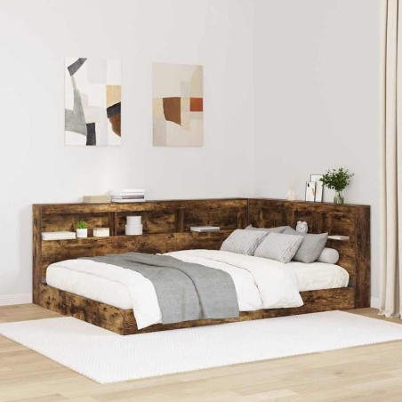 Tête de lit de rangement Chêne fumé 140 cm Bois d'ingénierie 582380582380