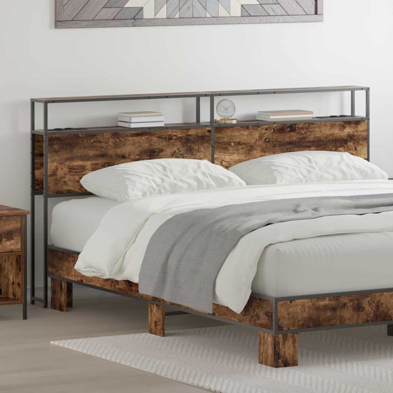 Tête de lit de rangement Chêne fumé Bois d'ingénierie 582384582384