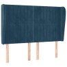 Tête de lit avec oreilles Bleu foncé 147x23x118/128 cm Velours 582420582420