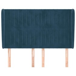 Tête de lit avec oreilles Bleu foncé 147x23x118/128 cm Velours 582420582420