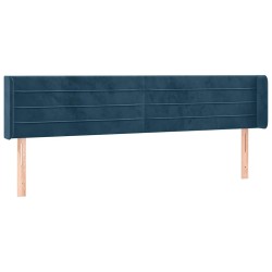 Tête de lit avec oreilles Bleu foncé 163x16x78/88 cm Velours 582421582421