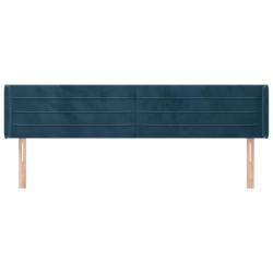 Tête de lit avec oreilles Bleu foncé 163x16x78/88 cm Velours 582421582421