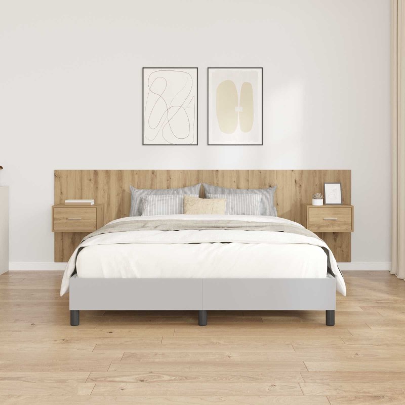 Tête de lit avec armoire 3 pcs Chêne artisanal 582426582426