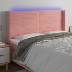 Tête de lit à LED Rose 203x16x118/128 cm Velours 582427582427