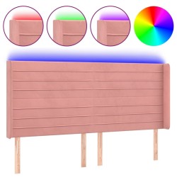 Tête de lit à LED Rose 203x16x118/128 cm Velours 582427582427