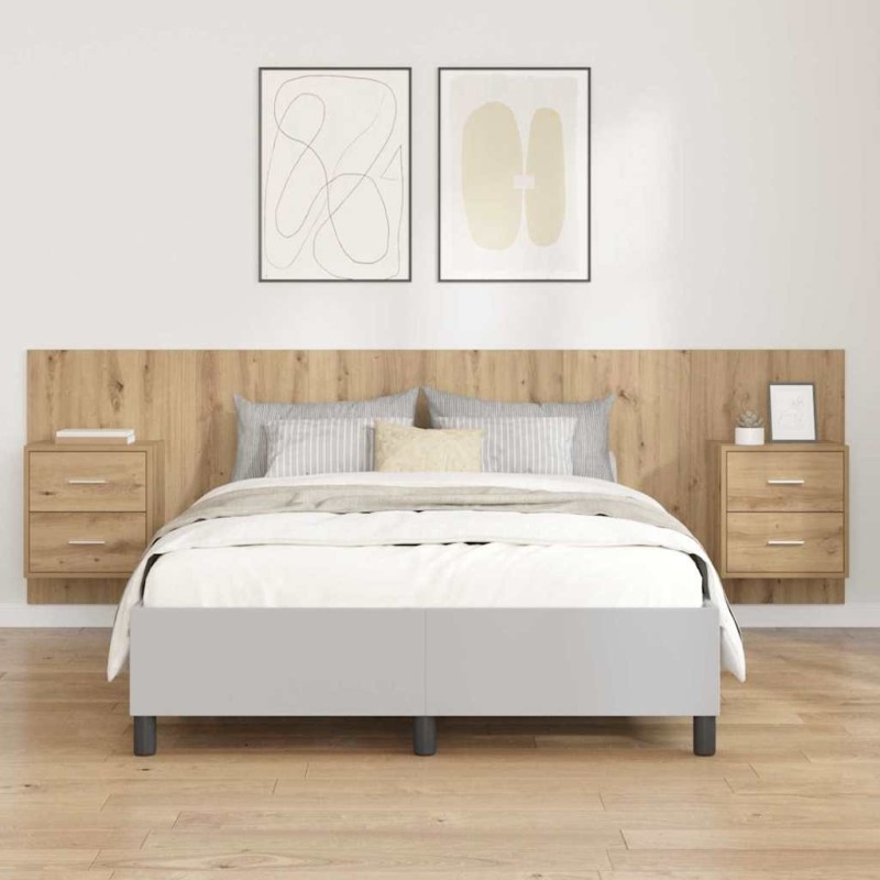 Tête de lit avec armoire 3 pcs Chêne artisanal 582428582428