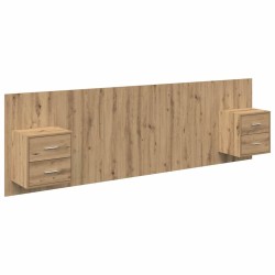 Tête de lit avec armoire 3 pcs Chêne artisanal 582428582428