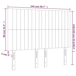 Tête de lit à LED Taupe 144x5x118/128 cm Tissu 582430582430